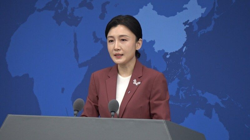 中国国台弁の張晗報道官。（中央社）
