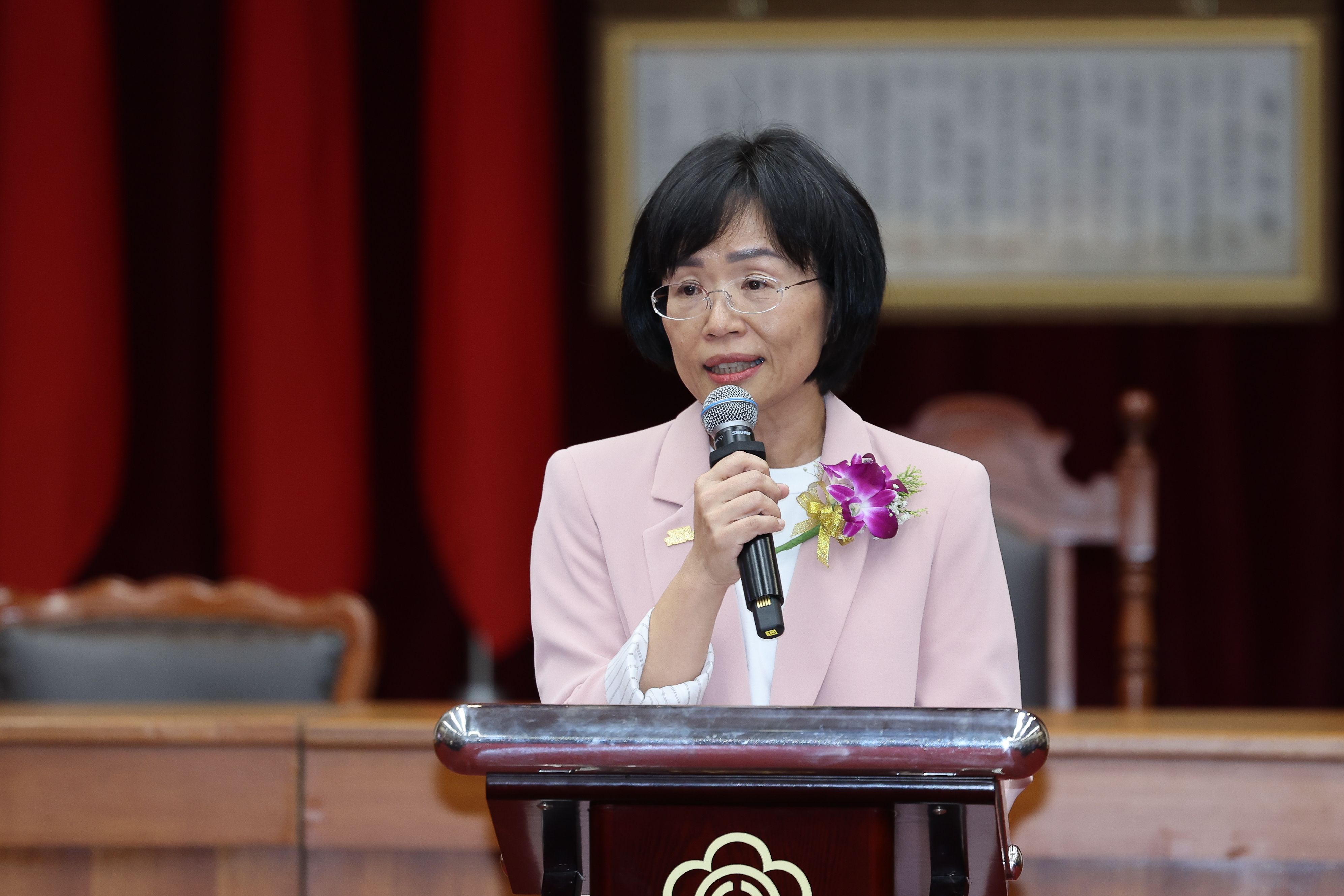 20260424-立法院厚生會第三十四屆會長交接典禮，卸任會長立委蘇巧慧。（陳品佑攝）