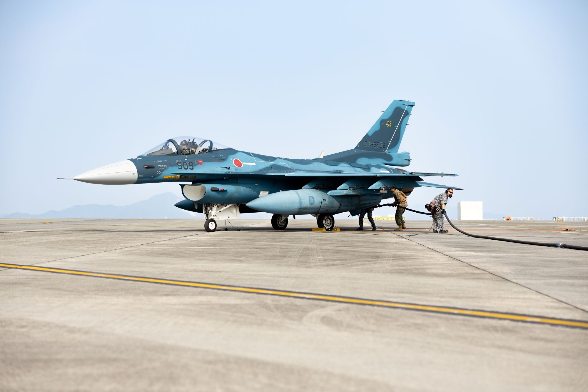 日本航空自衛隊現役F-2戰機前往關島參與聯合演習。（取自美軍DVIDS系統）