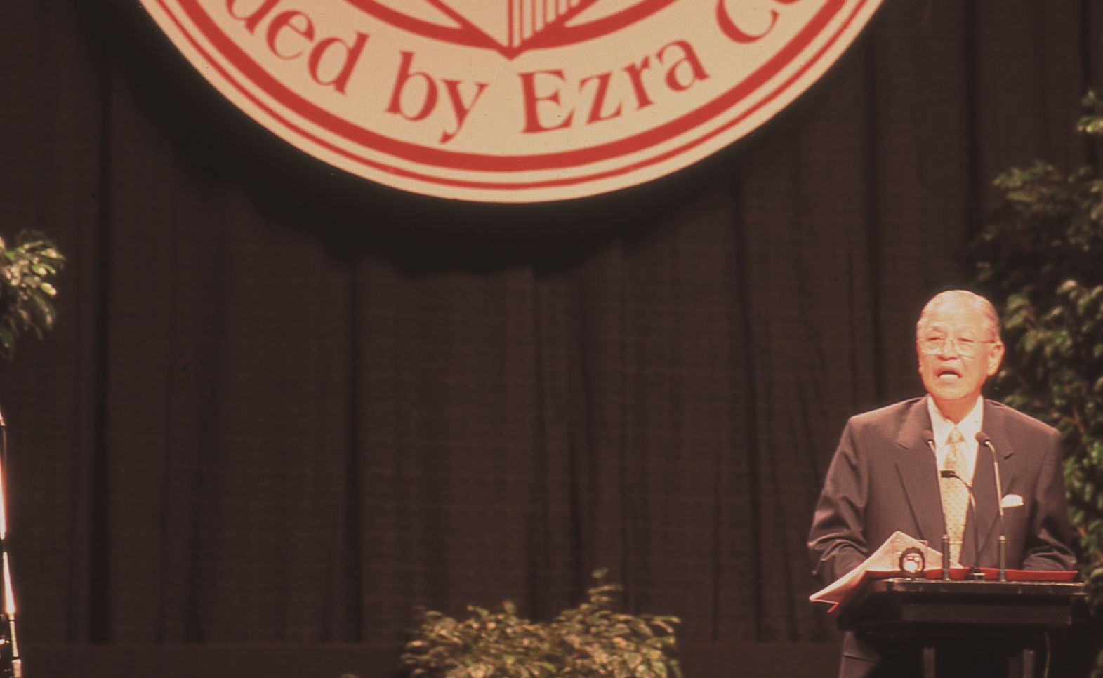 李登輝1995年訪問美國康乃爾大學，並發表〈民之所欲，常在我心〉演說。（新新聞資料照）