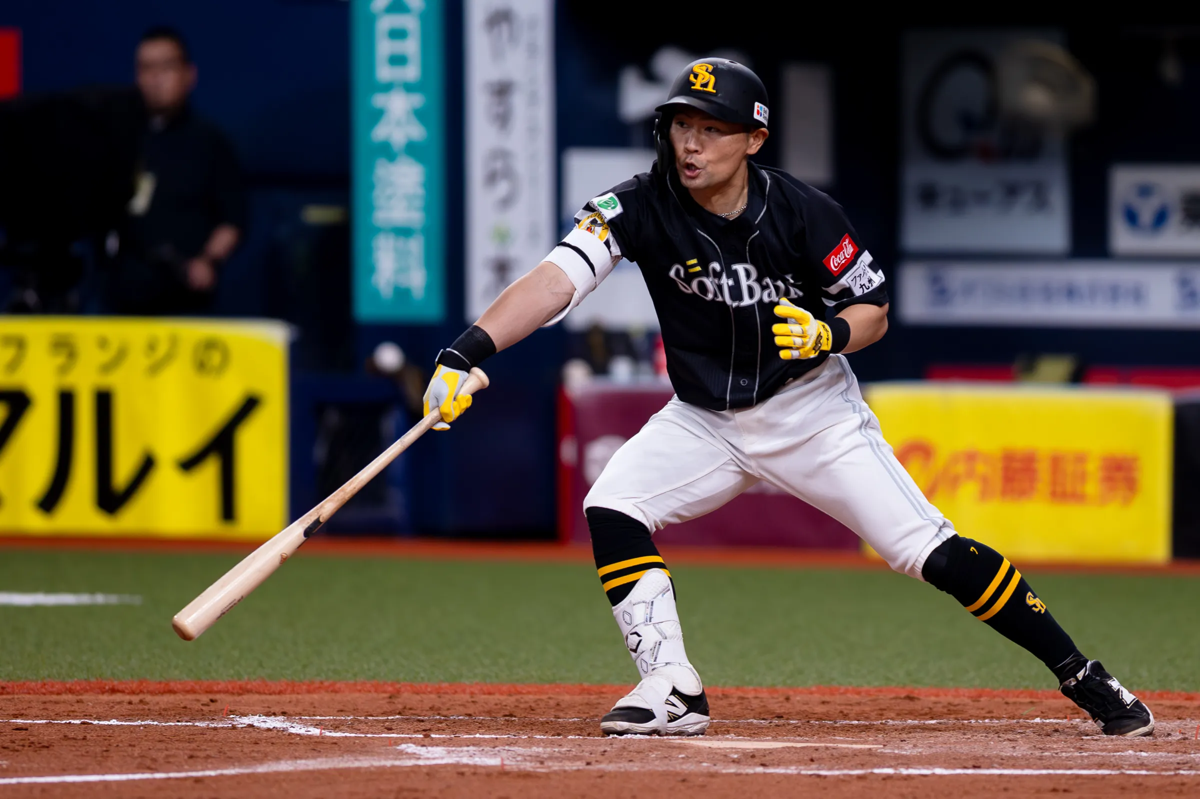中村晃が勝ち越しの適時打。（写真／丁勤紜撮影）