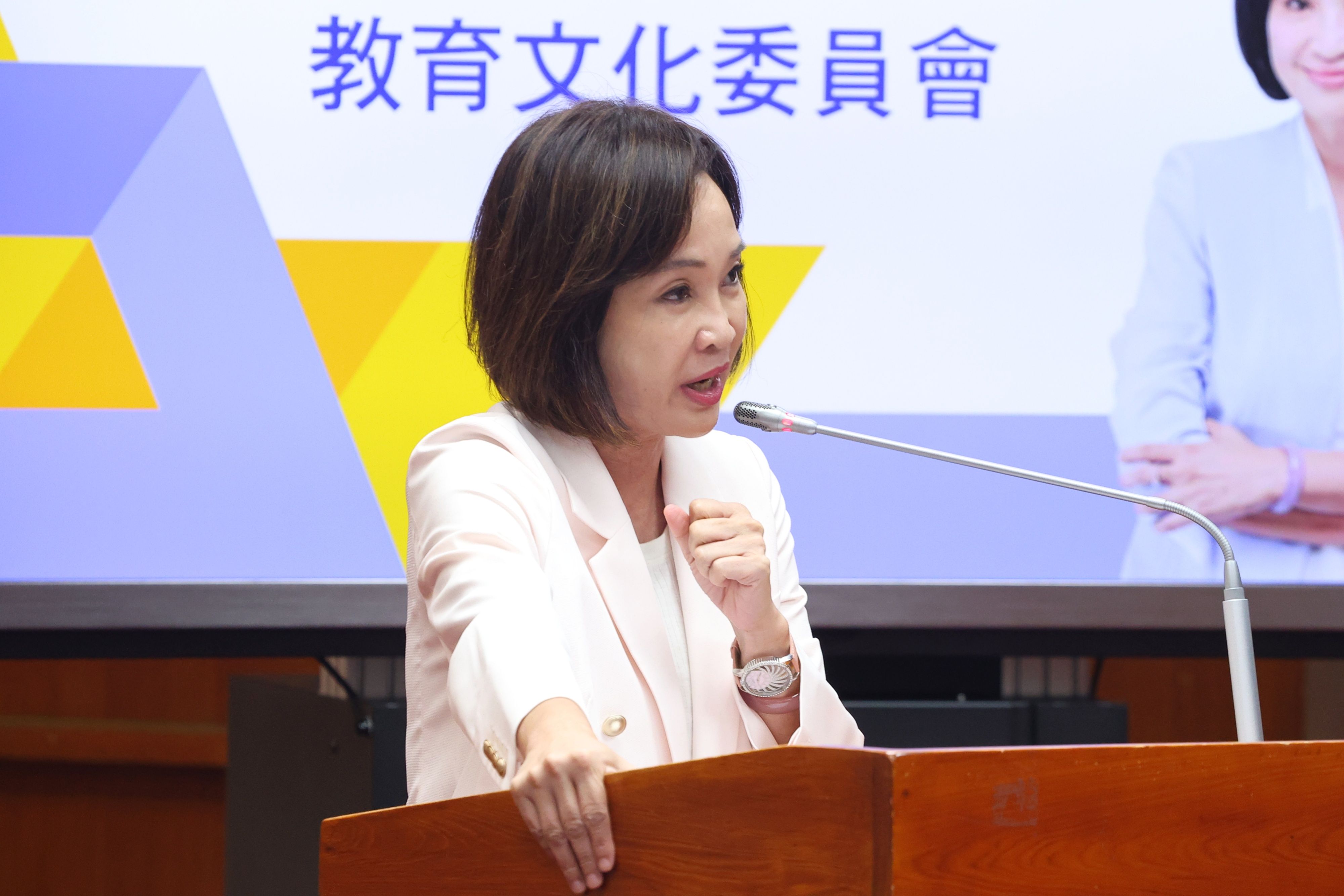 20260429-國民黨立委柯志恩29日於教育文化委員會質詢。（顏麟宇攝）