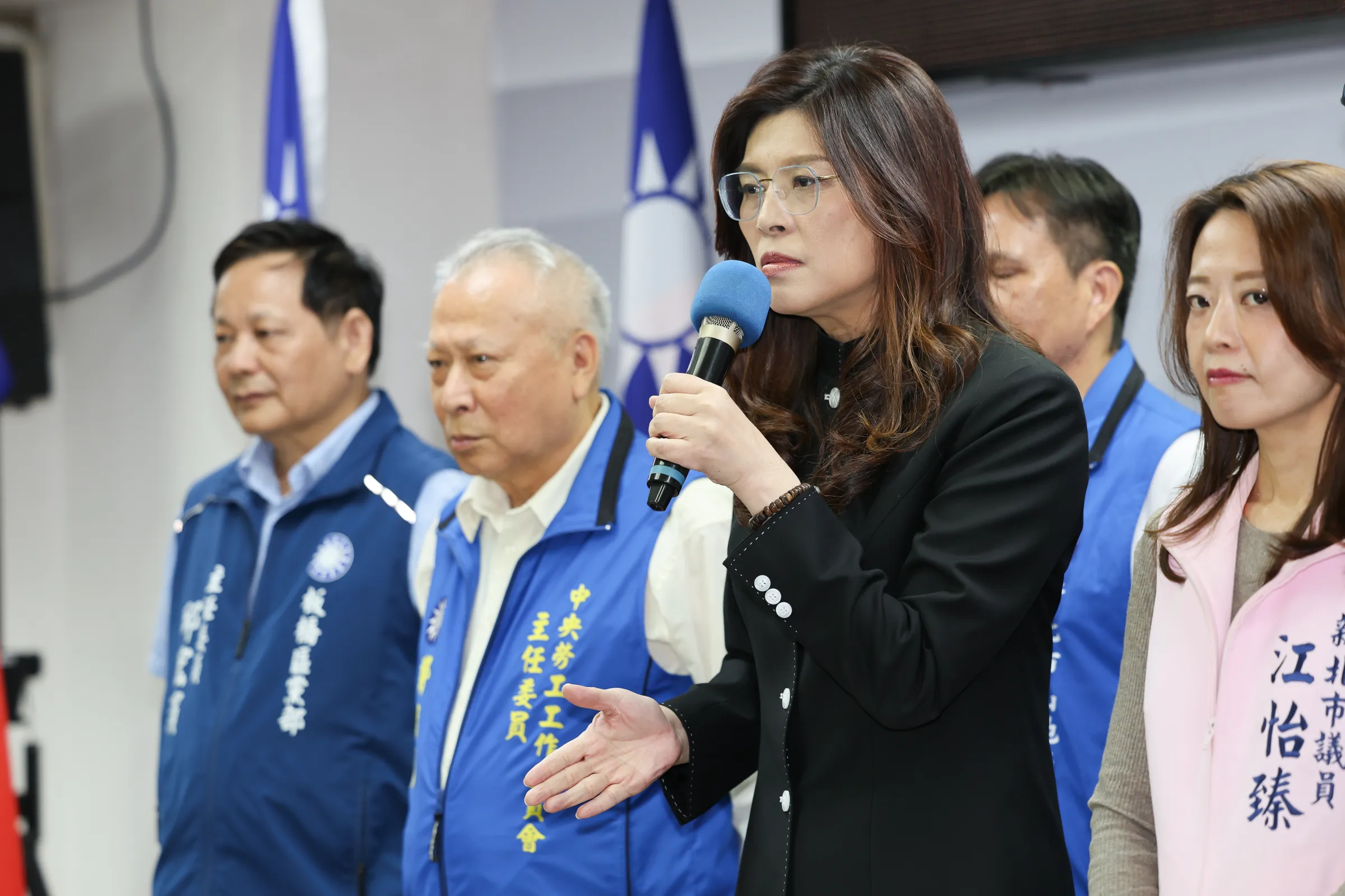 国民党主席・鄭麗文氏は国民党中央労工委員会の表彰大会に出席した。（陳品佑撮影）