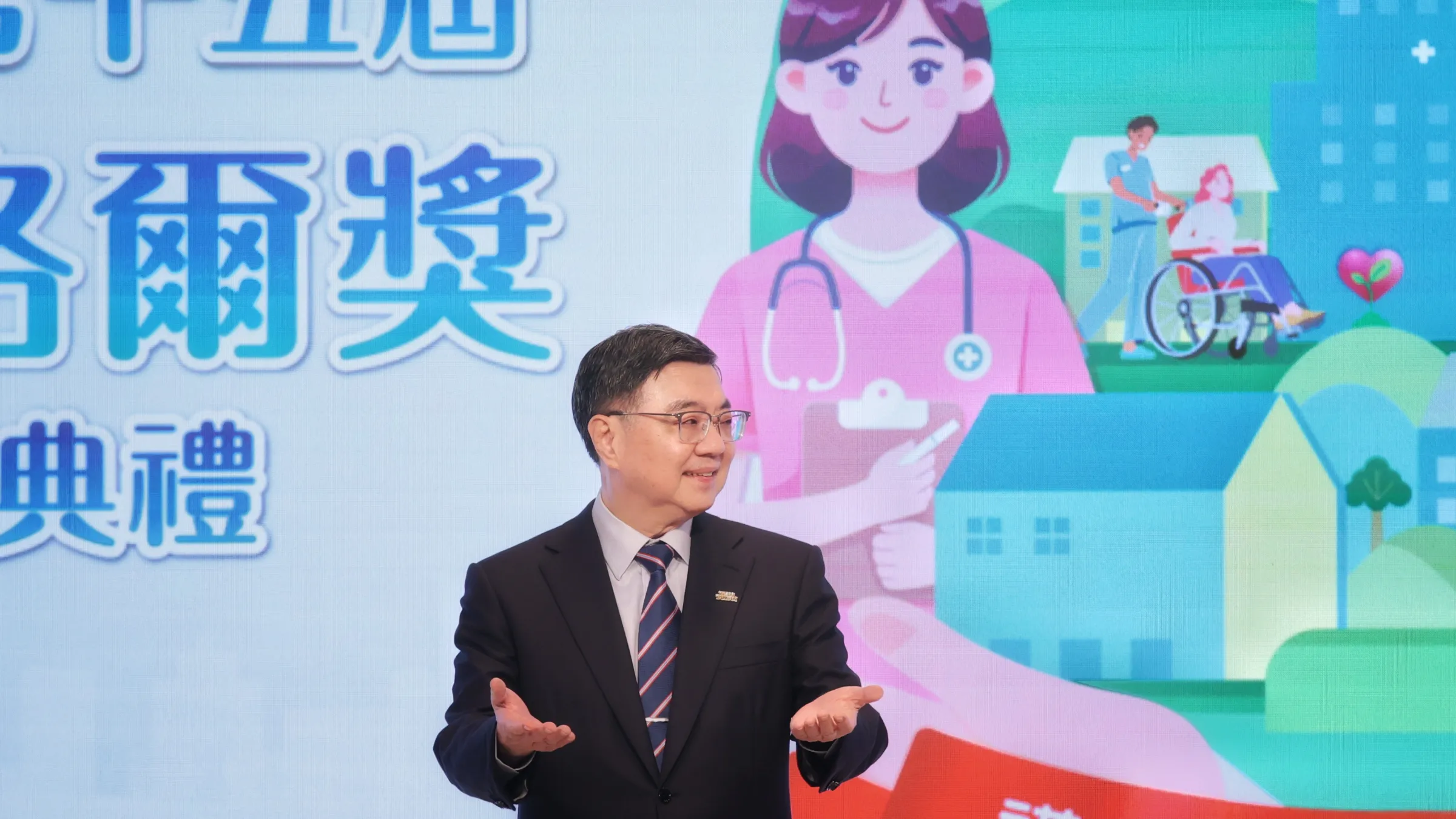 20260502-行政院長卓榮泰2日出席「2026第十五屆南丁格爾獎頒獎典禮」。（柯承惠攝）