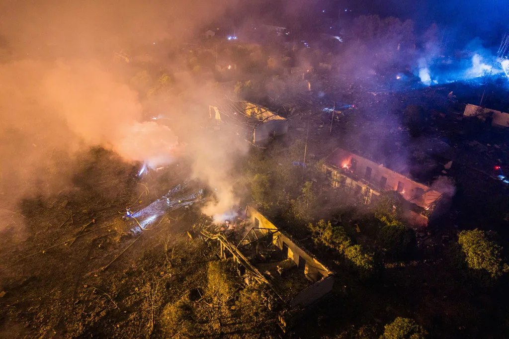 湖南省瀏陽一處名為「華盛煙花」爆竹工廠發生爆炸，造成至少26人死亡。（美聯社）