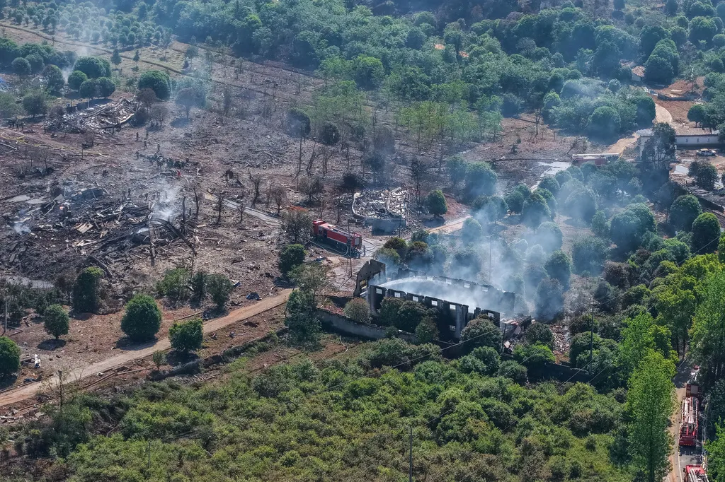 湖南省瀏陽一處名為「華盛煙花」爆竹工廠發生爆炸，造成至少26人死亡。（美聯社）