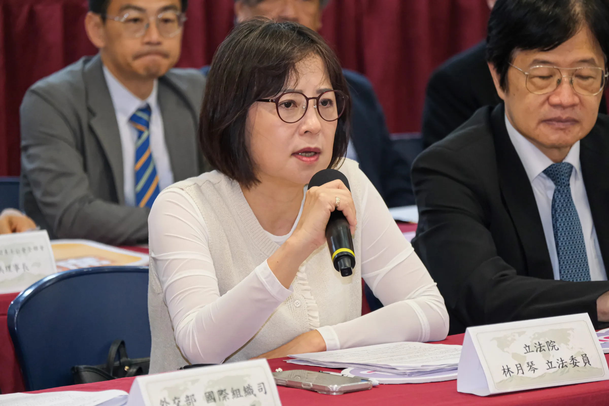 20260508-台灣21大醫事團體「 守護全球健康，台灣不能缺席」聯合國際記者會8日於台大校友會館舉行，圖為民進黨立委林月琴。（劉偉宏攝）