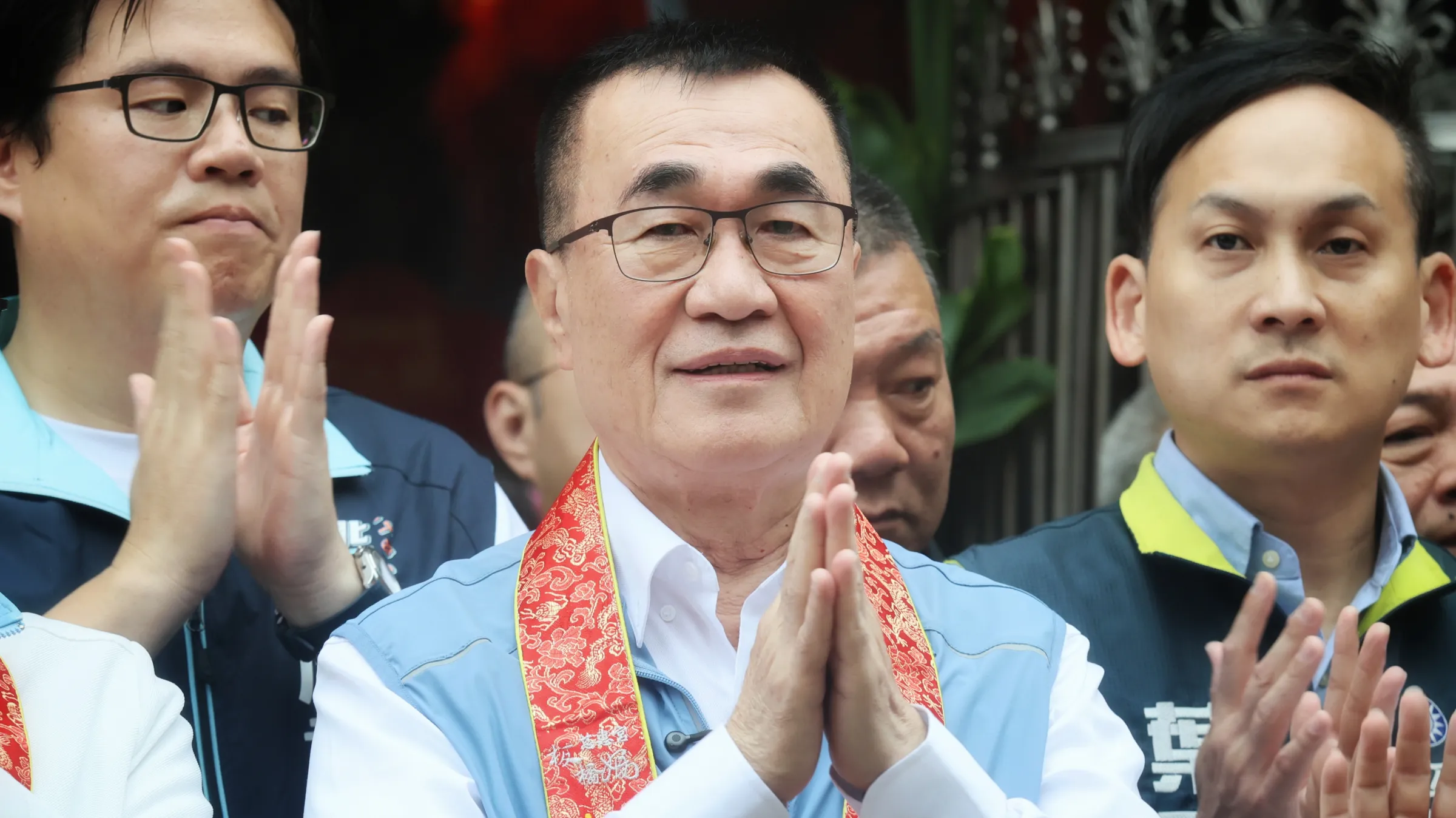 20260509-國民黨新北市長參選人李四川9日出席板橋慈惠宮天上聖母遶境活動。（柯承惠攝）