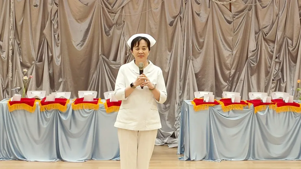 高雄醫學大學護理學院院長陳靜敏致詞。（圖/高雄醫學大學提供）