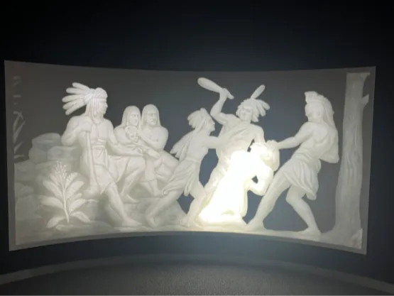 寶嘉康蒂是否真如畫作描述的一樣，以肉身營救史密斯？其實是備受爭議的。（作者提供）