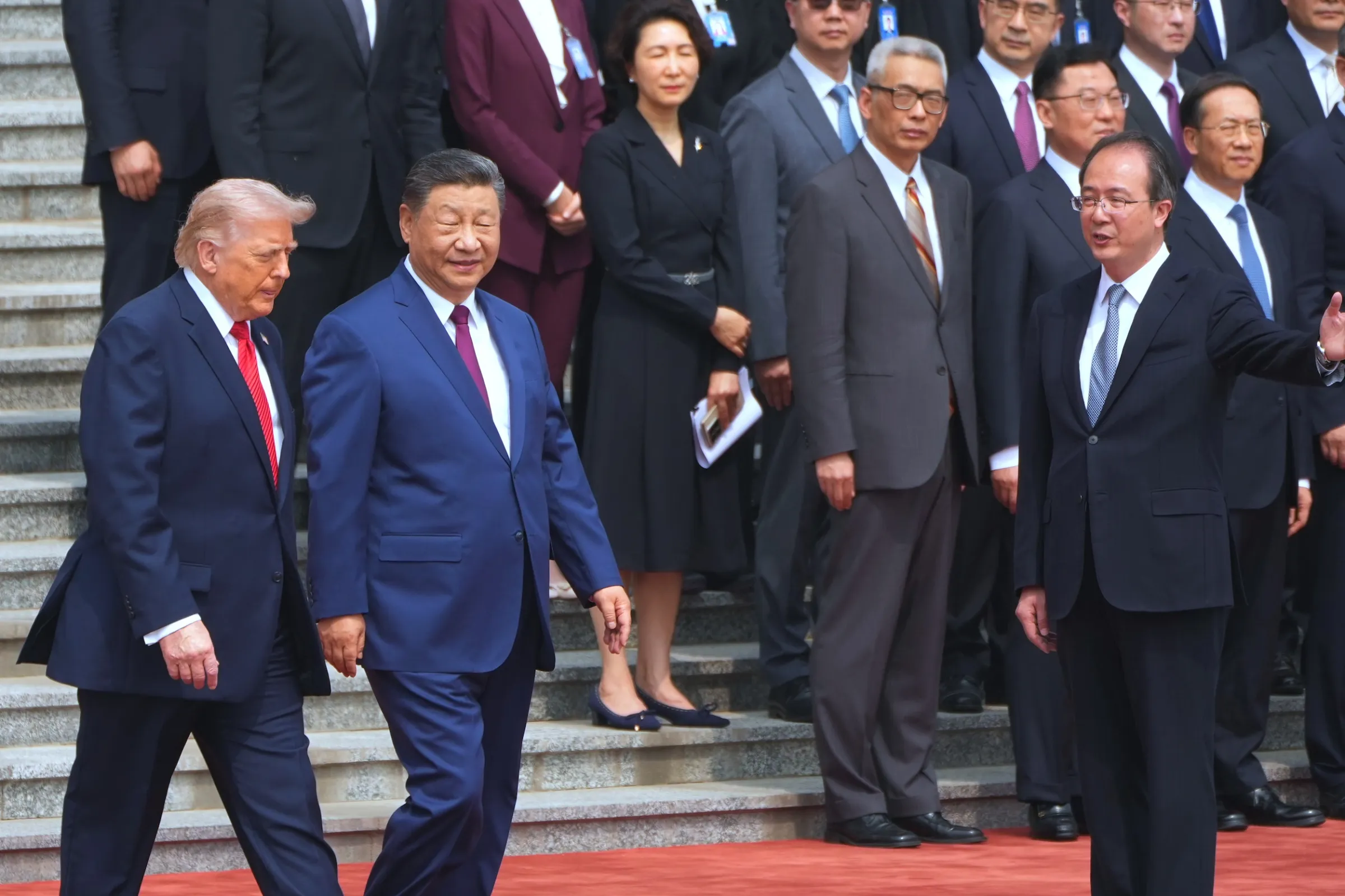 2026年5月14日，美國總統川普與中國國家主席習近平在北京會面。（美聯社）