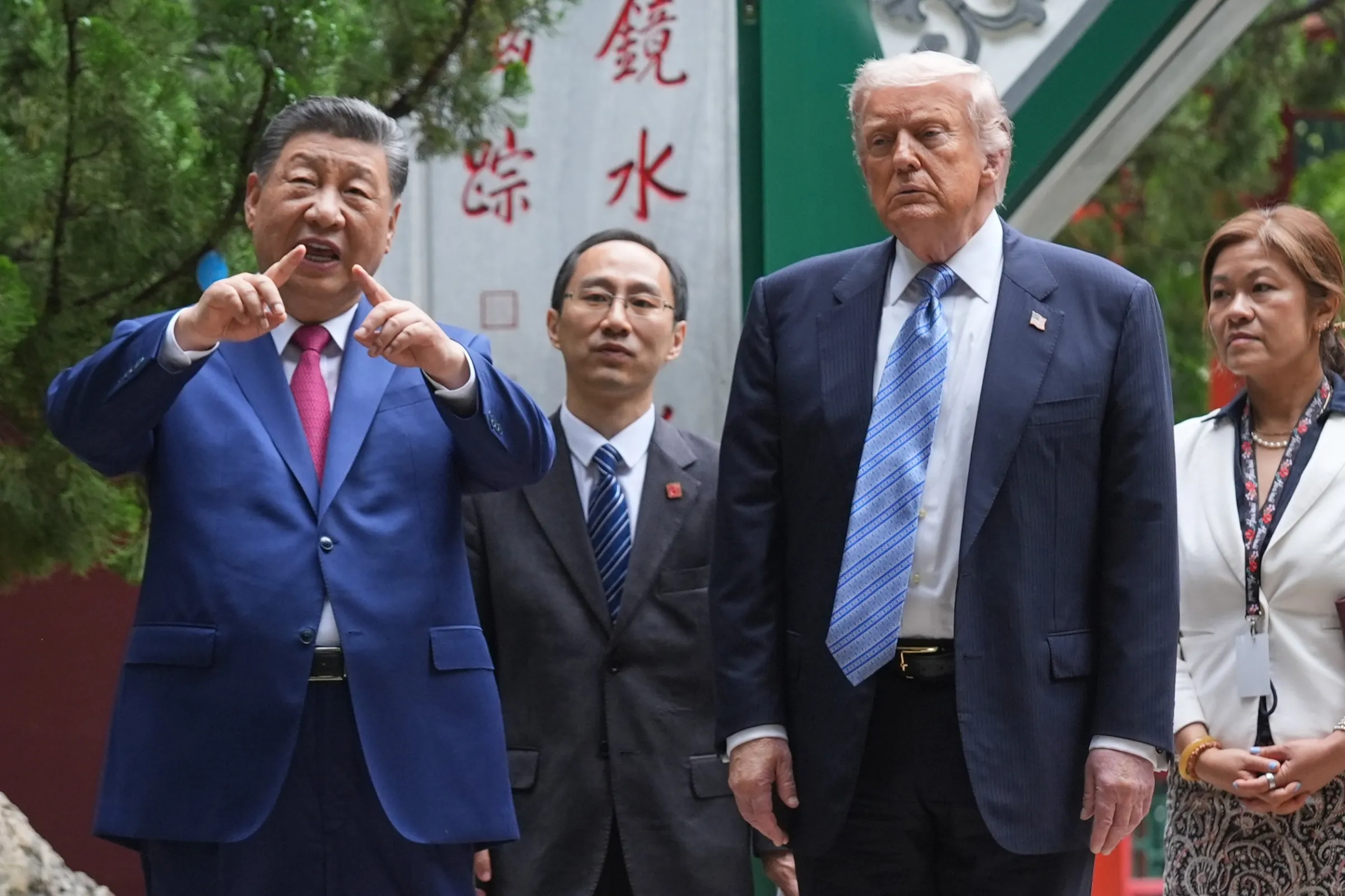 2026年5月，美國總統川普與中國國家主席習近平在北京會晤。（美聯社）