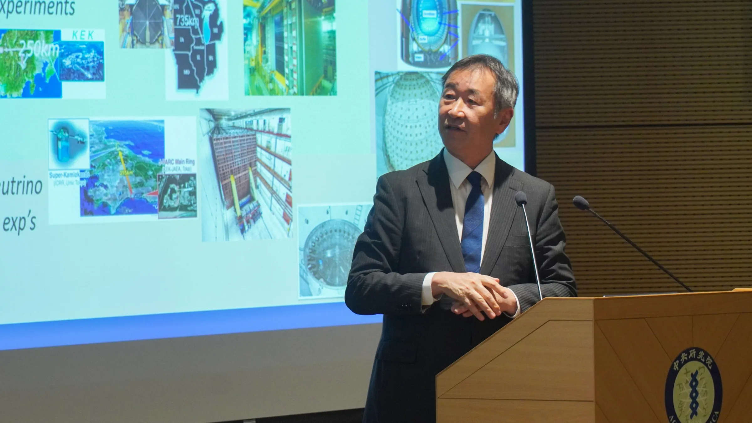 20260423-諾貝爾物理獎得主 Takaaki Kajita 演講。（蔡親傑攝）