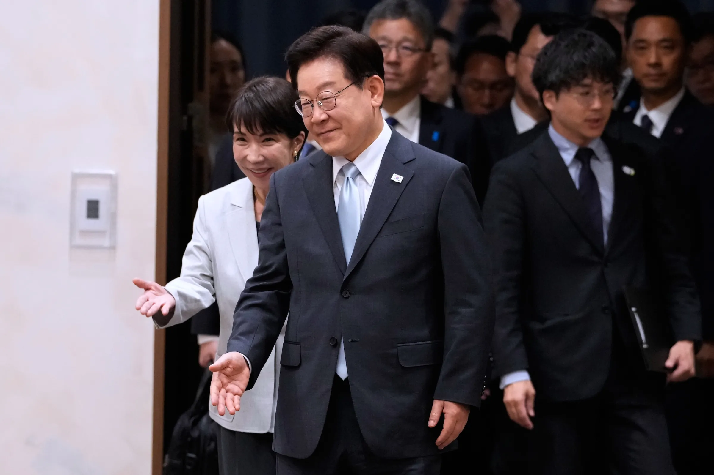 2026年5月19日，日本首相高市早苗與韓國總統李在明舉行日韓領袖會議。（美聯社）