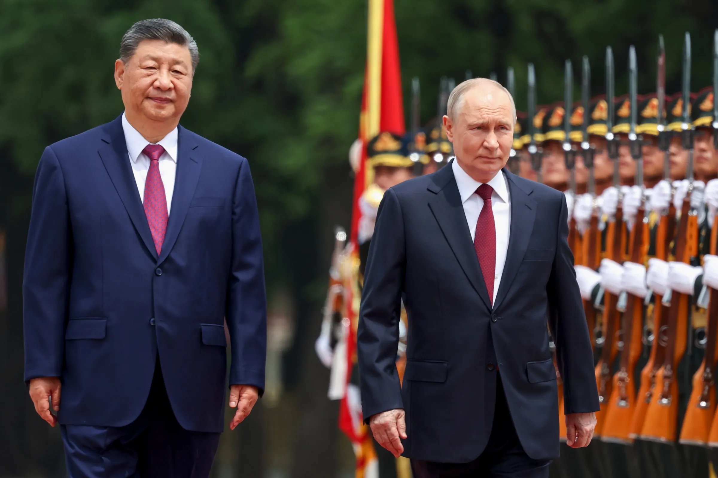 2026年5月20日，中國國家主席習近平與俄羅斯總統普京在北京會晤。（美聯社）