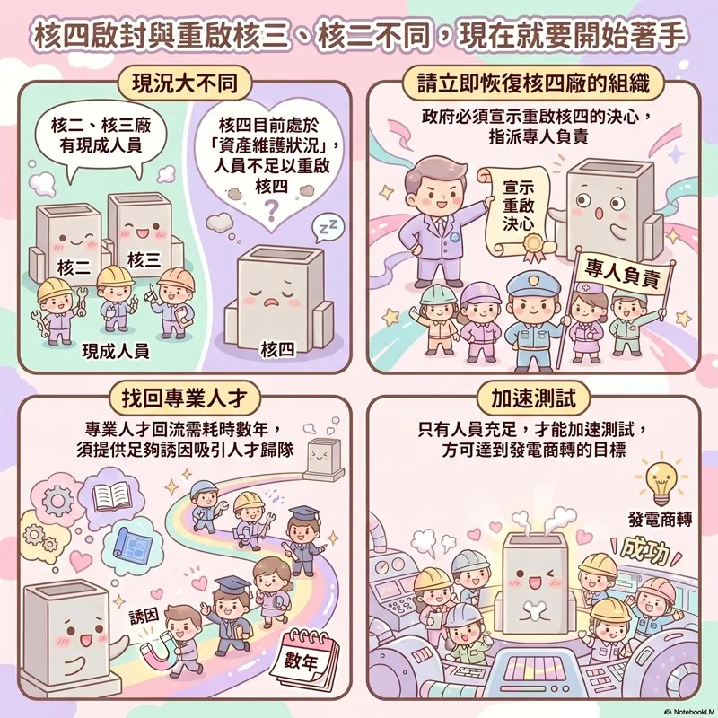 核四重啓程序不同於核二、三。（核能棒提供）