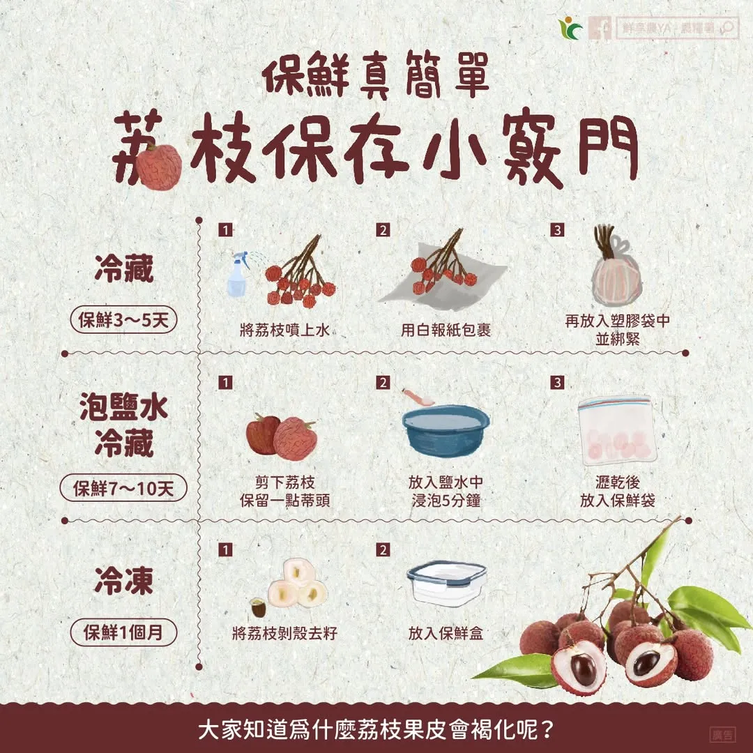 荔枝保存。（圖／取自鮮享農YA - 農糧署）