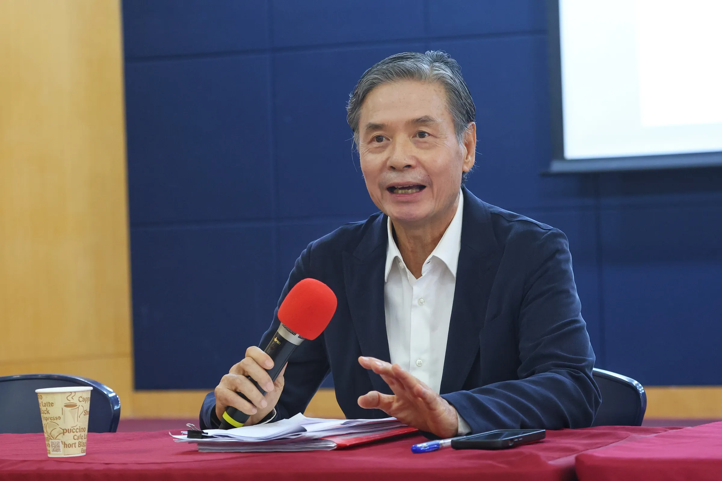 20260525-前國安會秘書長金溥聰25日出席馬英九基金會記者會。(顏麟宇攝)