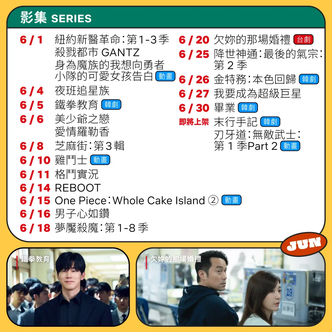 Netflix六月上架影集。（圖／取自Netflix臉書）