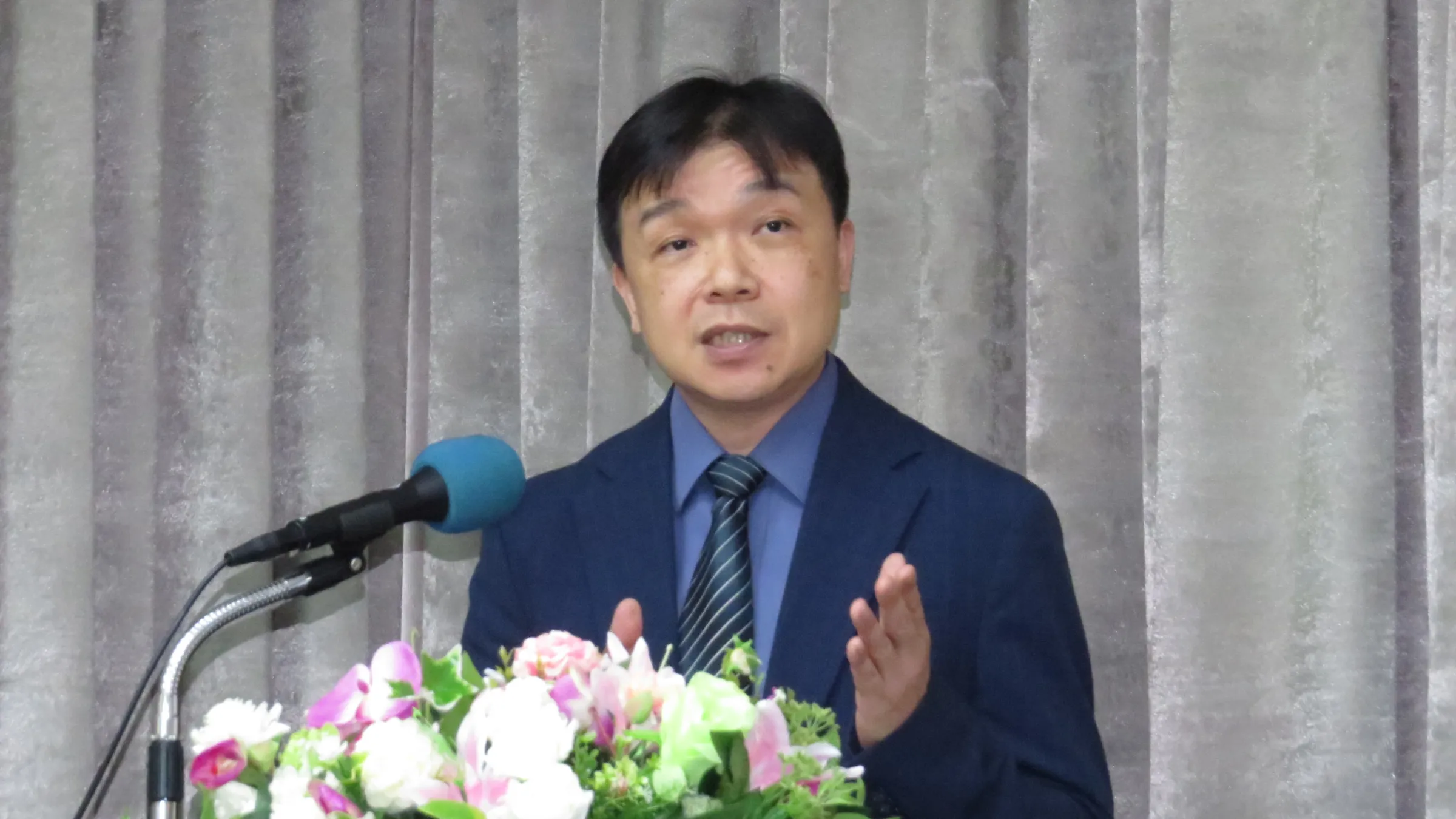 陸委會副主委沈有忠出席「『川習會』後美中及兩岸新情勢」座談會公布最新民調，超過8成國人支持維持台海和平穩定的現狀。（楊騰凱攝）