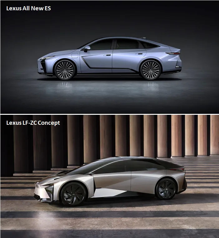 全新ES加寬的車體透過結合「LEXUS」字樣的貫穿式尾燈，加上將L形方向燈式配置在外側較低的位置，將車尾曲線完美平衡收束。