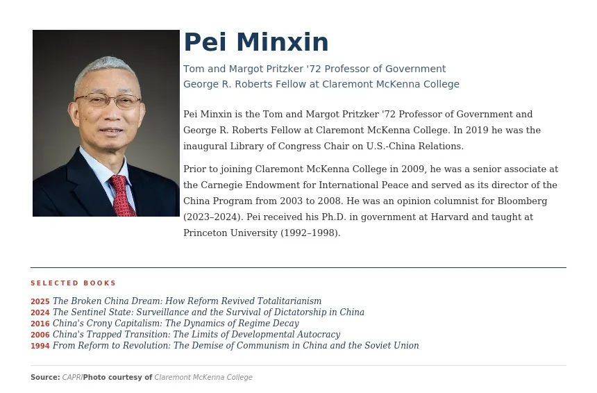 The Profile of Pei Minxin. (風傳媒製圖)