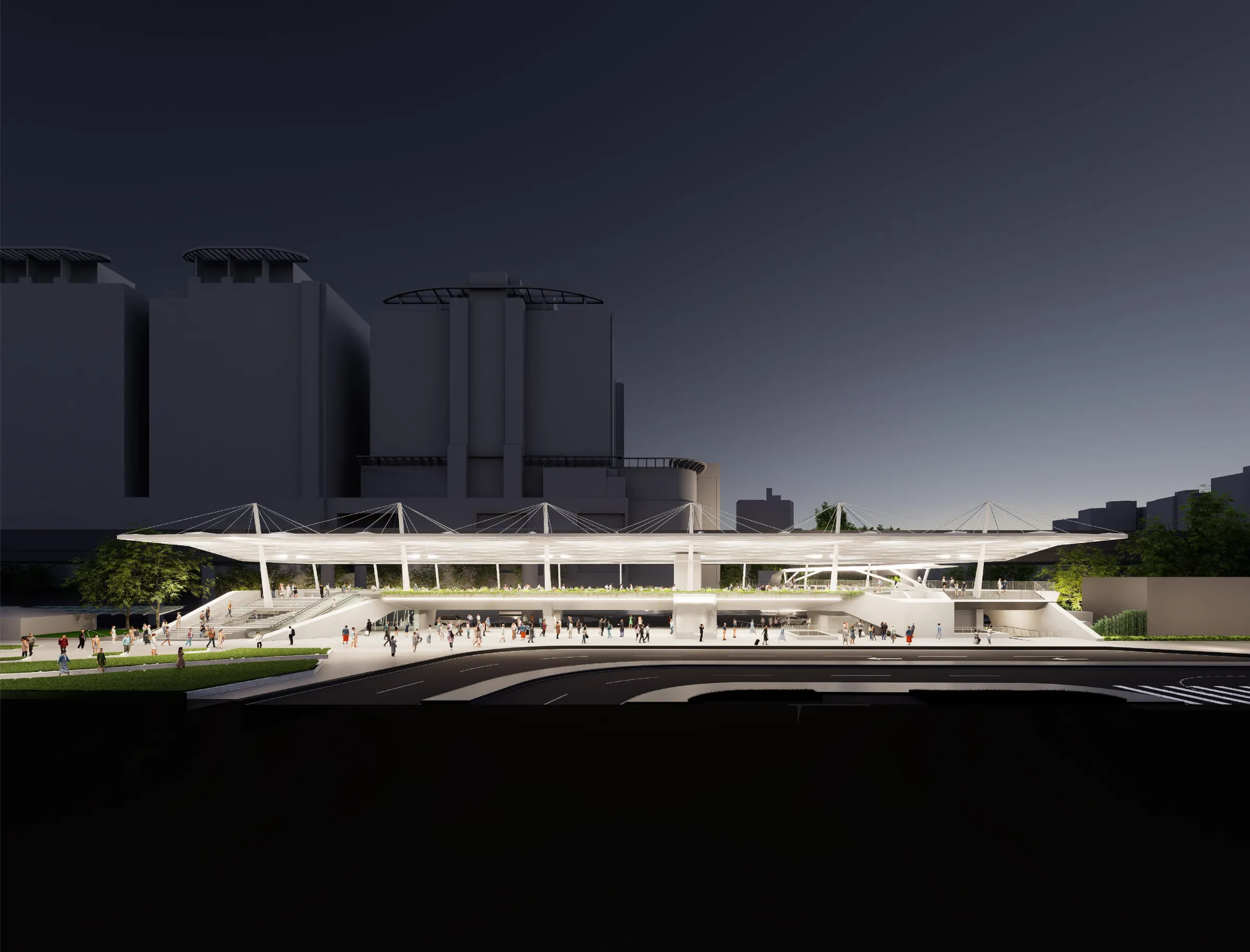 跨市民大道串聯線形公園立體空廊工程。（圖／取自台北捷運）