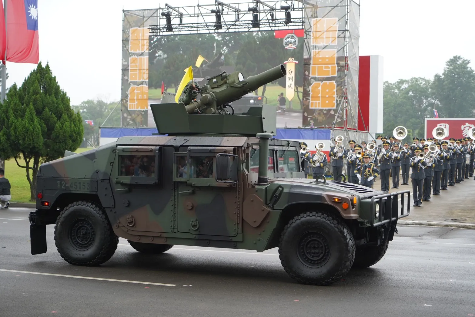 Taiwan Army 80th anniversary ceremony at Dahan Military Base on May 29, 2026. Pictured: a TOW missile vehicle. (Photo: Chang Yao-lin)
