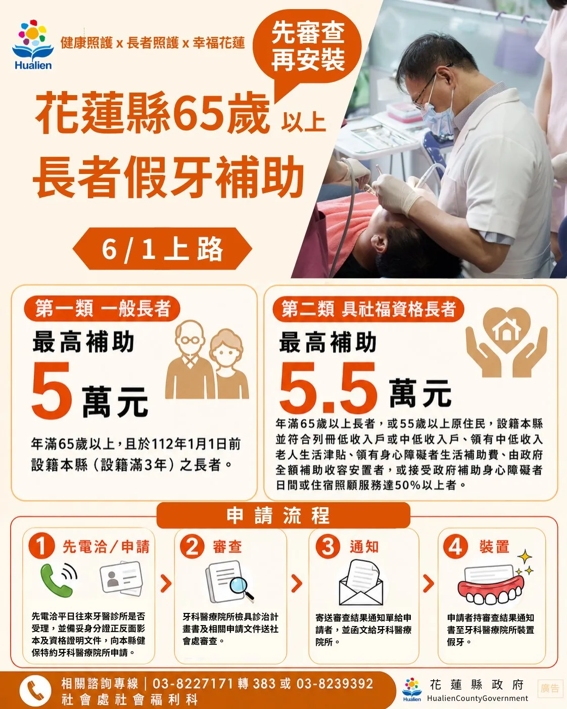 65歲以上長者假牙補助。（圖／取自徐榛蔚facebook）
