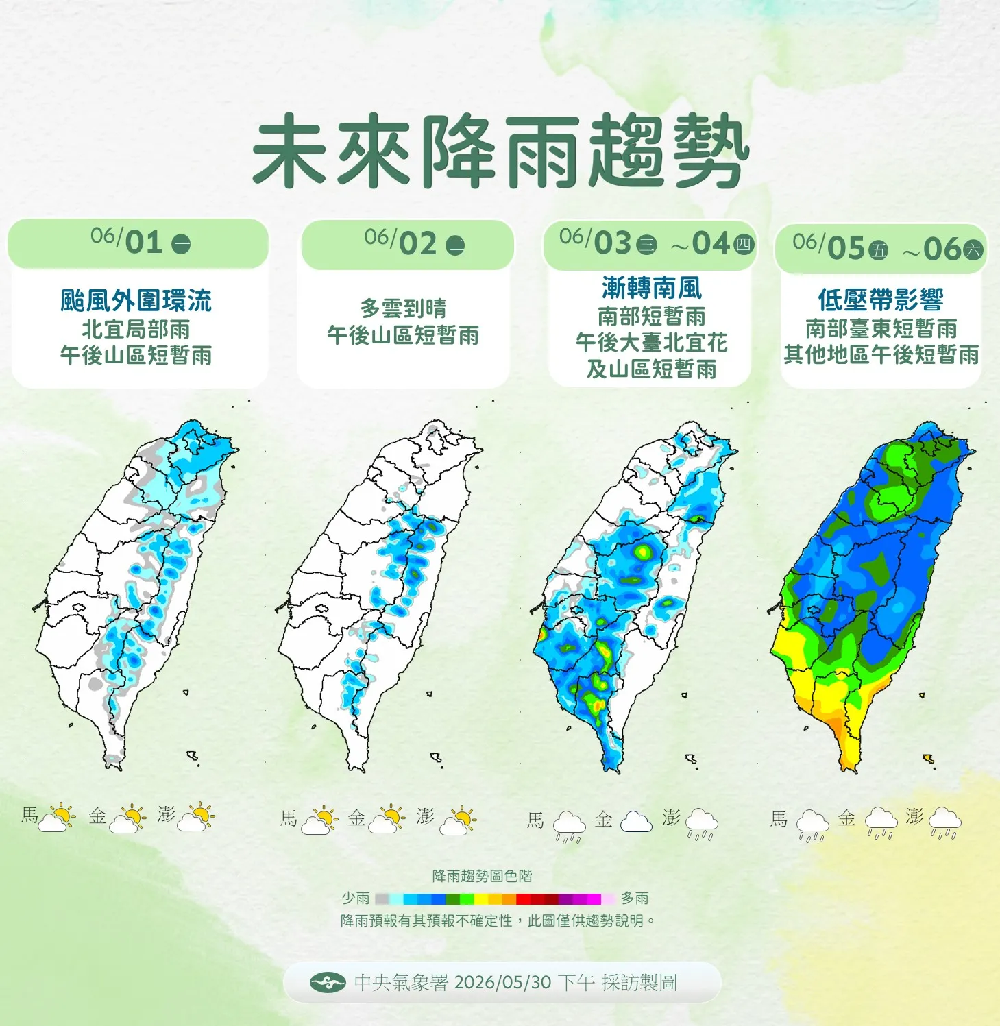 未來降雨趨勢。（圖／氣象署提供）