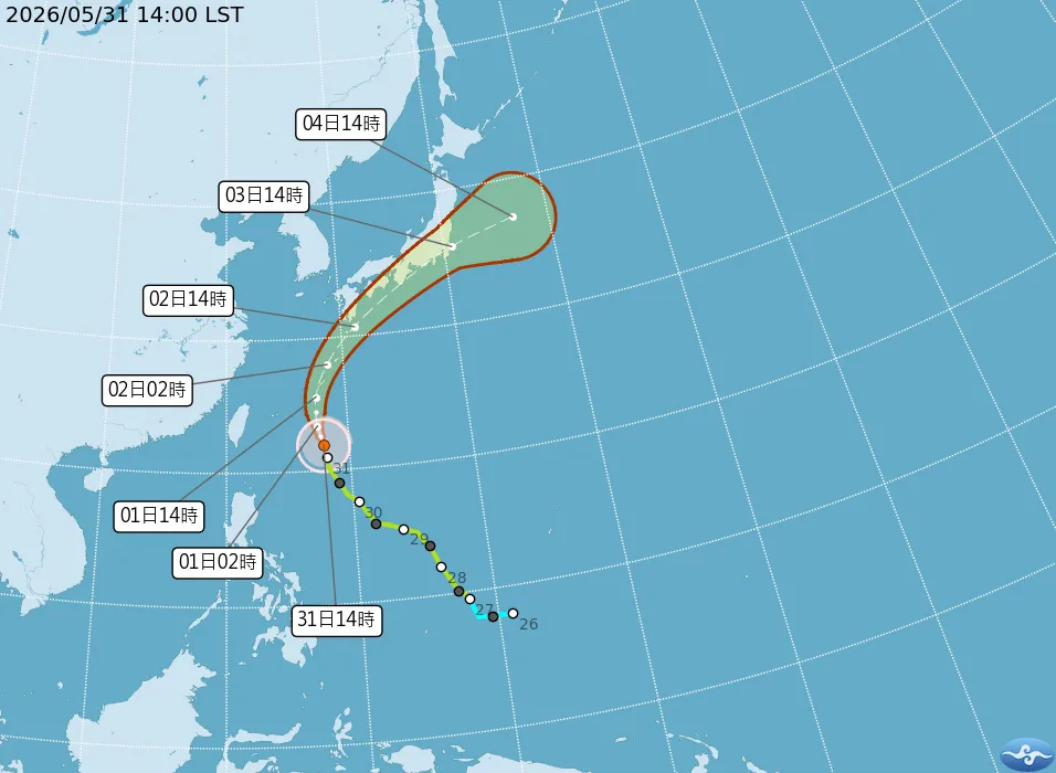 薔蜜颱風最新路徑。（圖／中央氣象署官網）