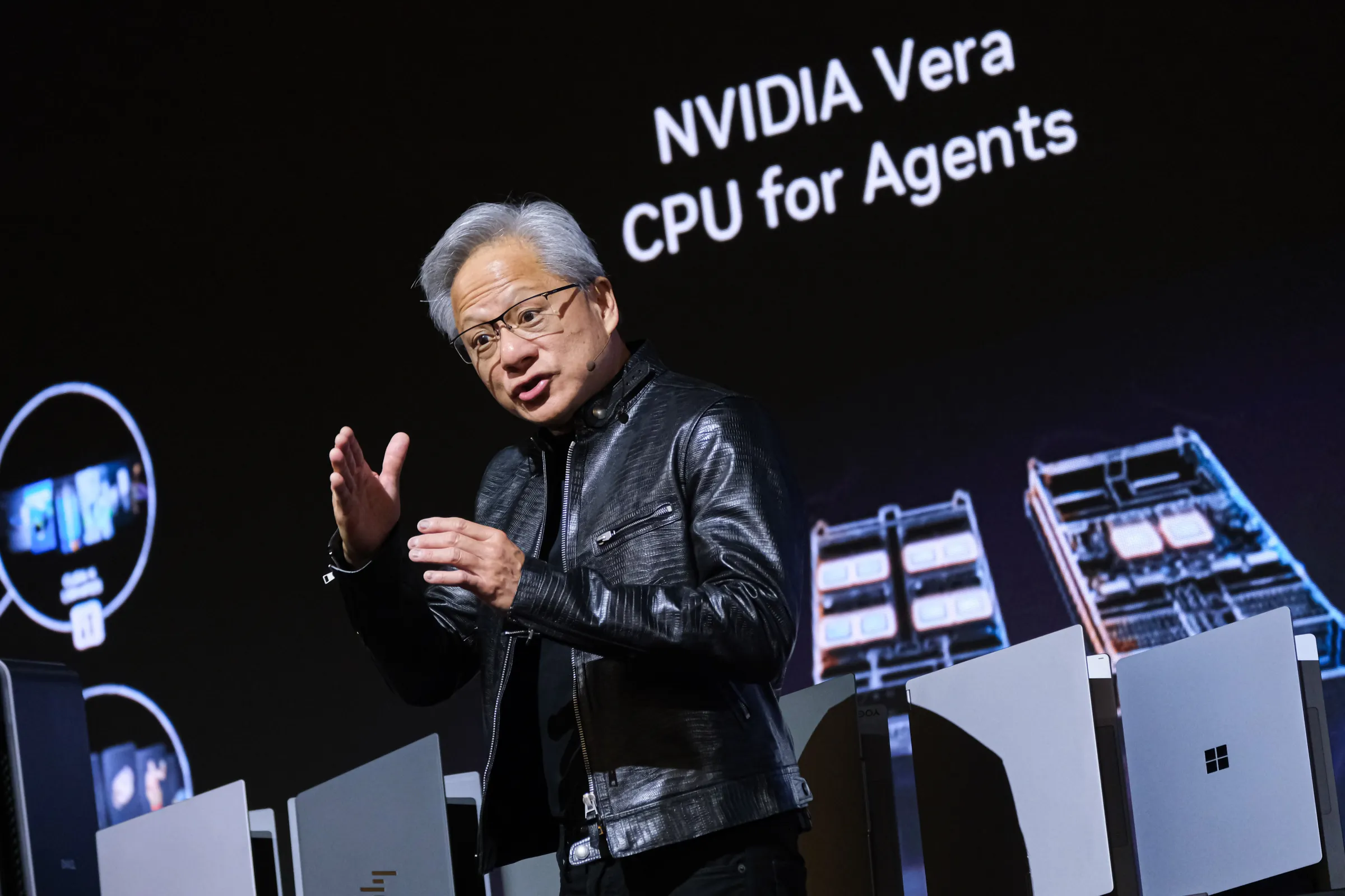 20260602-NVIDIA創辦人暨執行長黃仁勳全球媒體問答2日於台北漢來大飯店舉行。（劉偉宏攝）