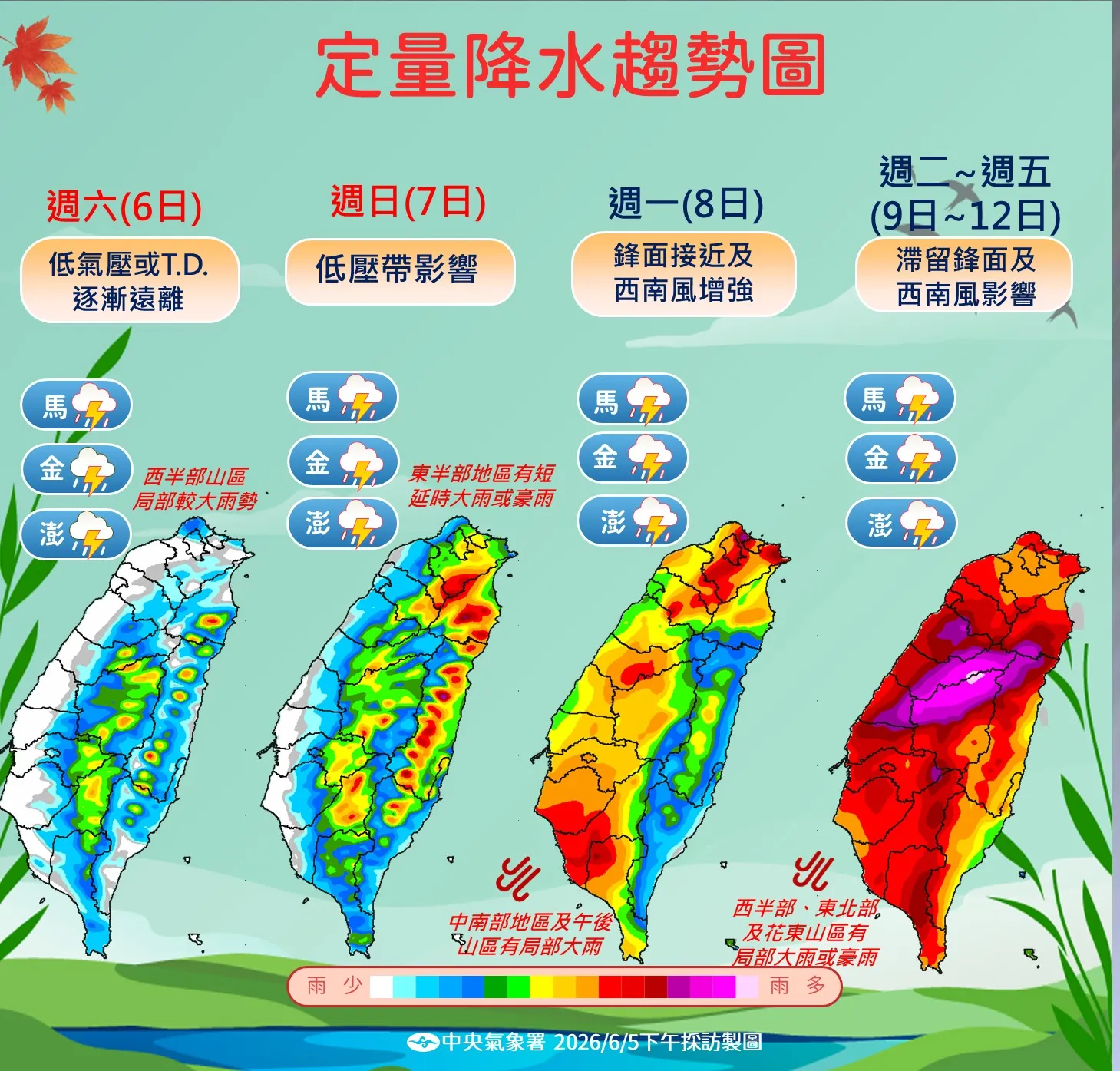 未來降雨趨勢。（圖／氣象署提供）