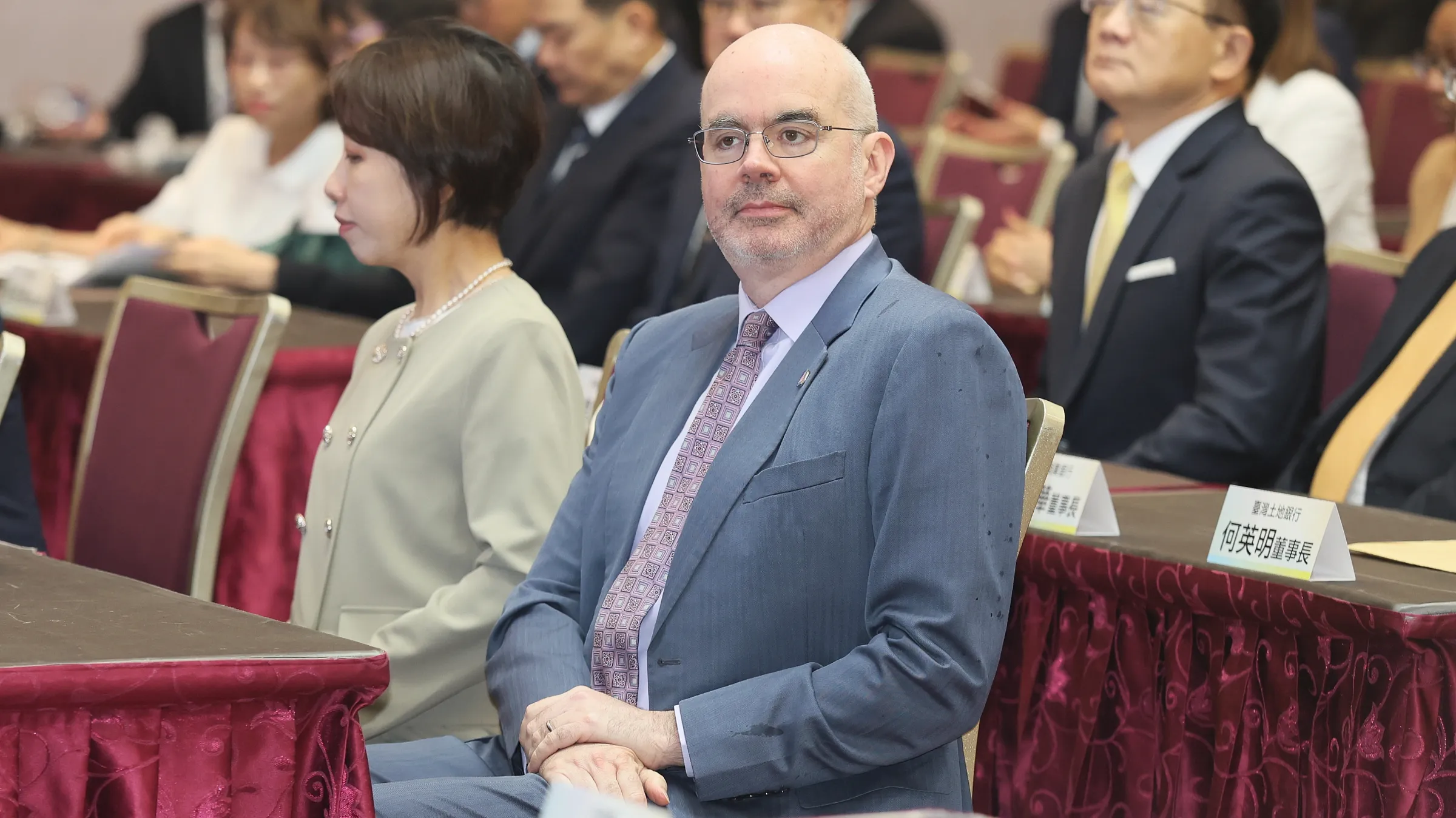 20260612-美國在台協會處長谷立言12日出席國發會「企業投資美國融資保證機制」出資意向書簽訂典禮。（柯承惠攝）
