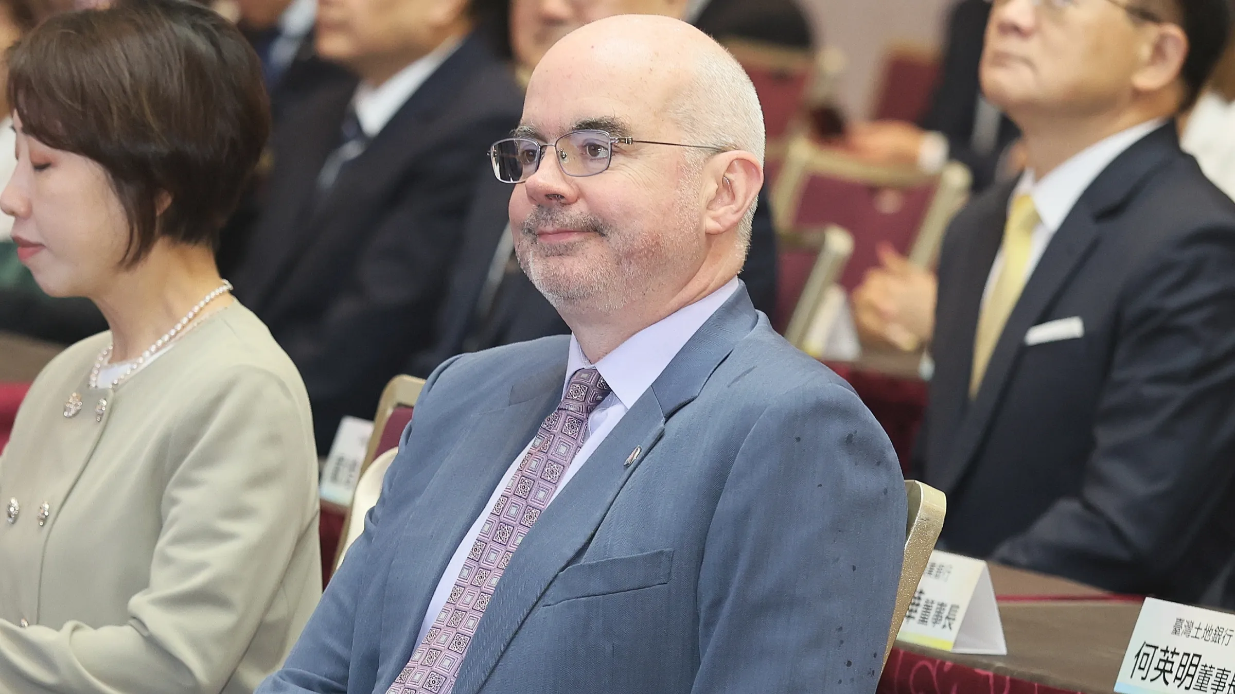 20260612-美國在台協會處長谷立言12日出席國發會「企業投資美國融資保證機制」出資意向書簽訂典禮。（柯承惠攝）