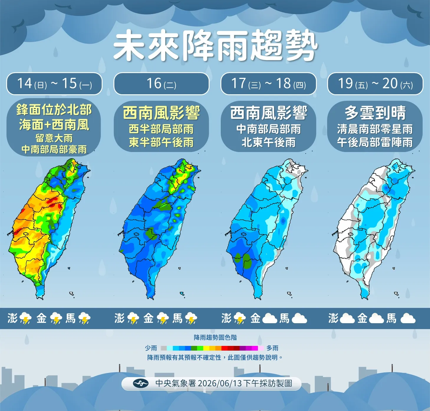 未來降雨趨勢。（圖／氣象署提供）