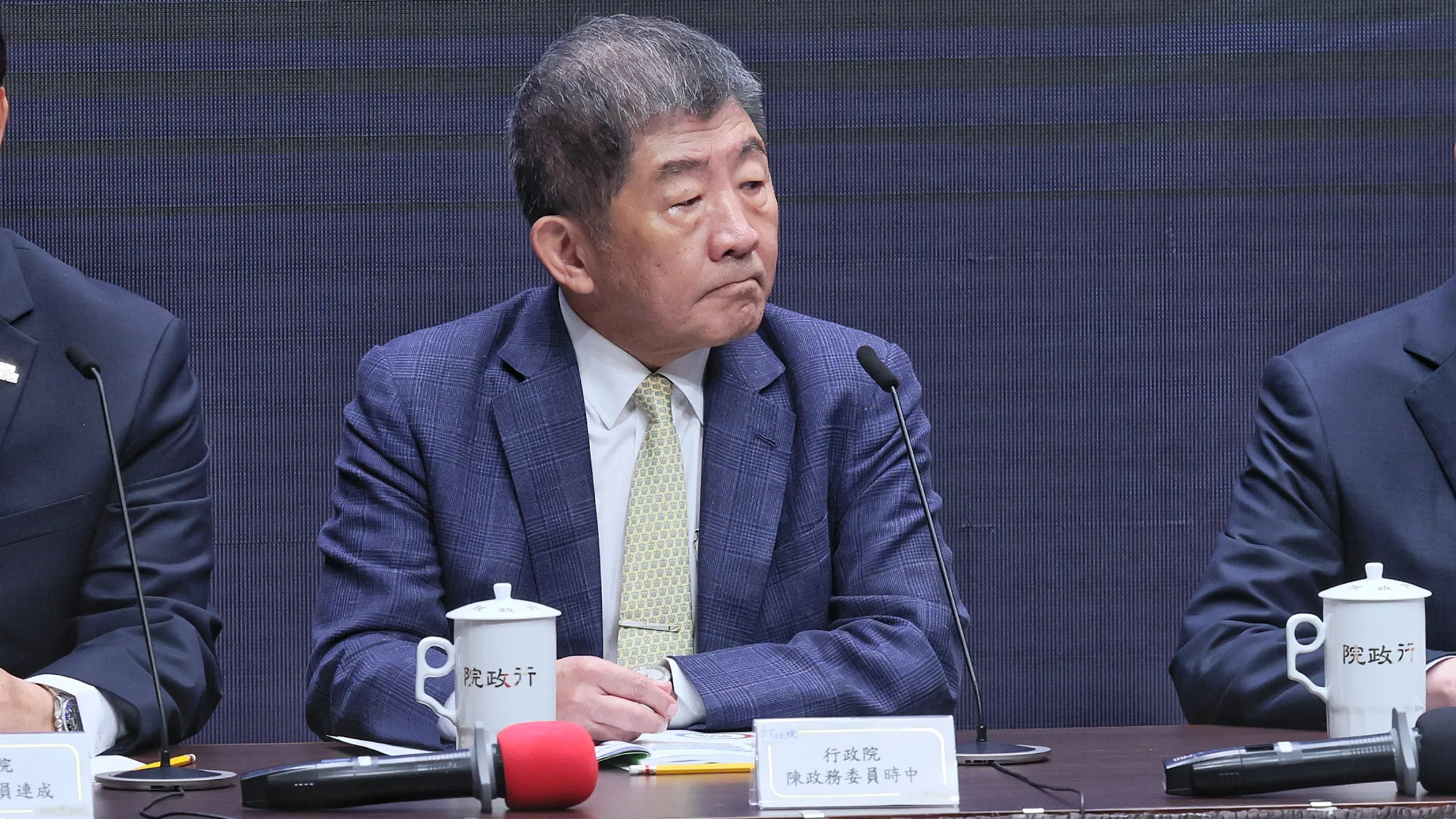 2022年の台北市長選に民進党から出馬した陳時中氏。当時は民進党寄りのメディアが蒋万安氏の出自を攻撃し、選挙戦に打撃を与えた要因の一つとされる（資料写真、柯承惠撮影）