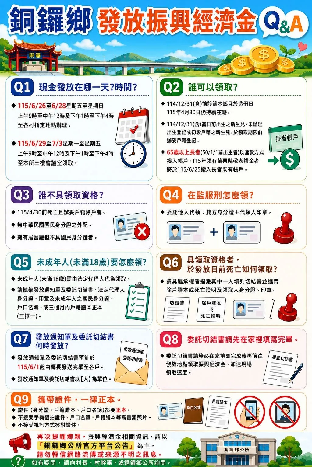 苗栗縣銅鑼鄉普發。（圖／取自苗栗縣銅鑼鄉公所）