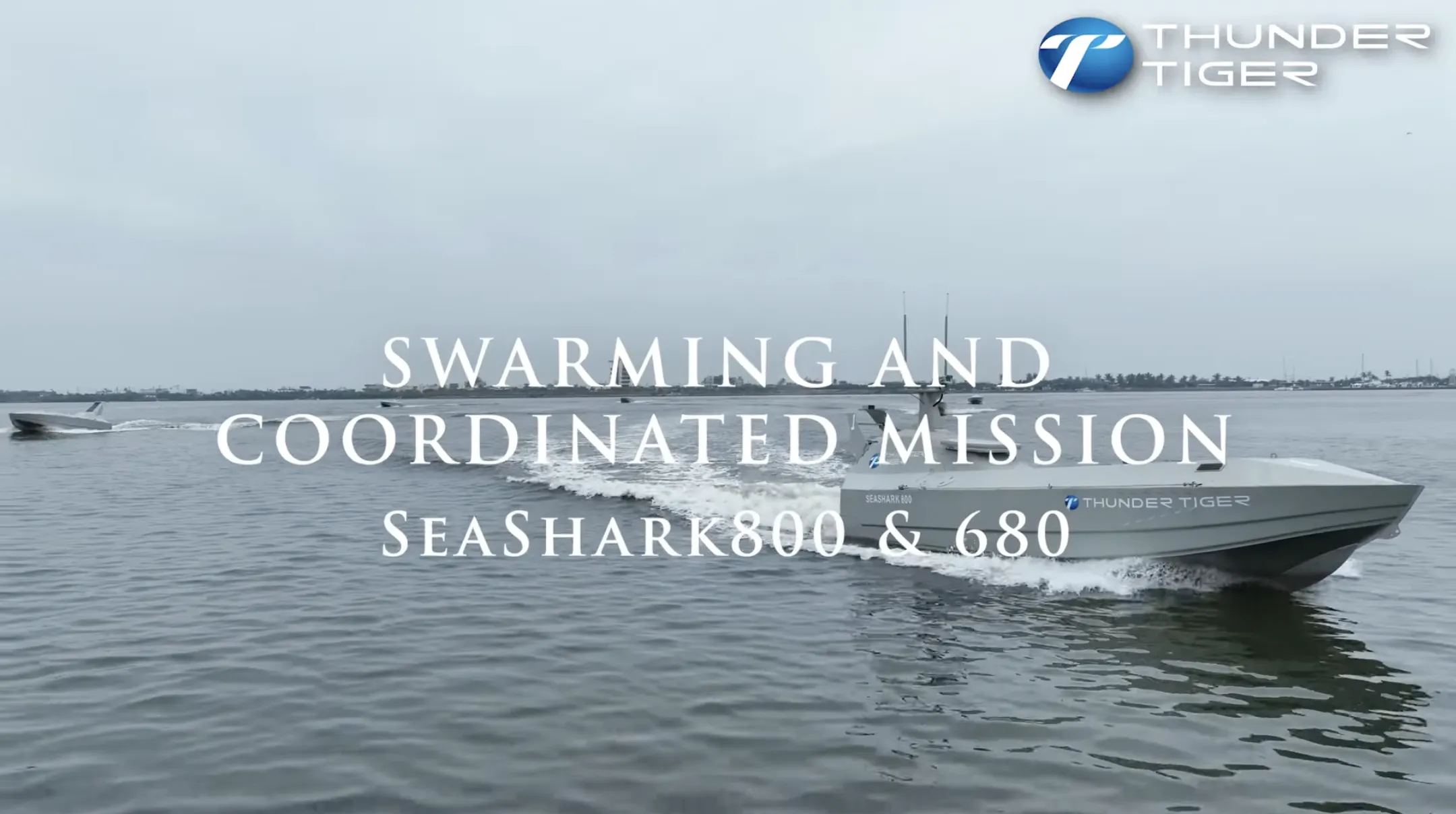SeaShark 800/ 680無人艇群控。（翻攝雷神科技Youtube頻道）