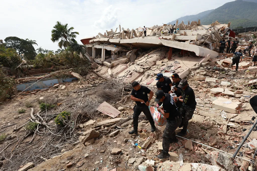 委內瑞拉遭遇強震衝擊，造成超過200人死亡，多地建築坍塌損毀。（美聯社）