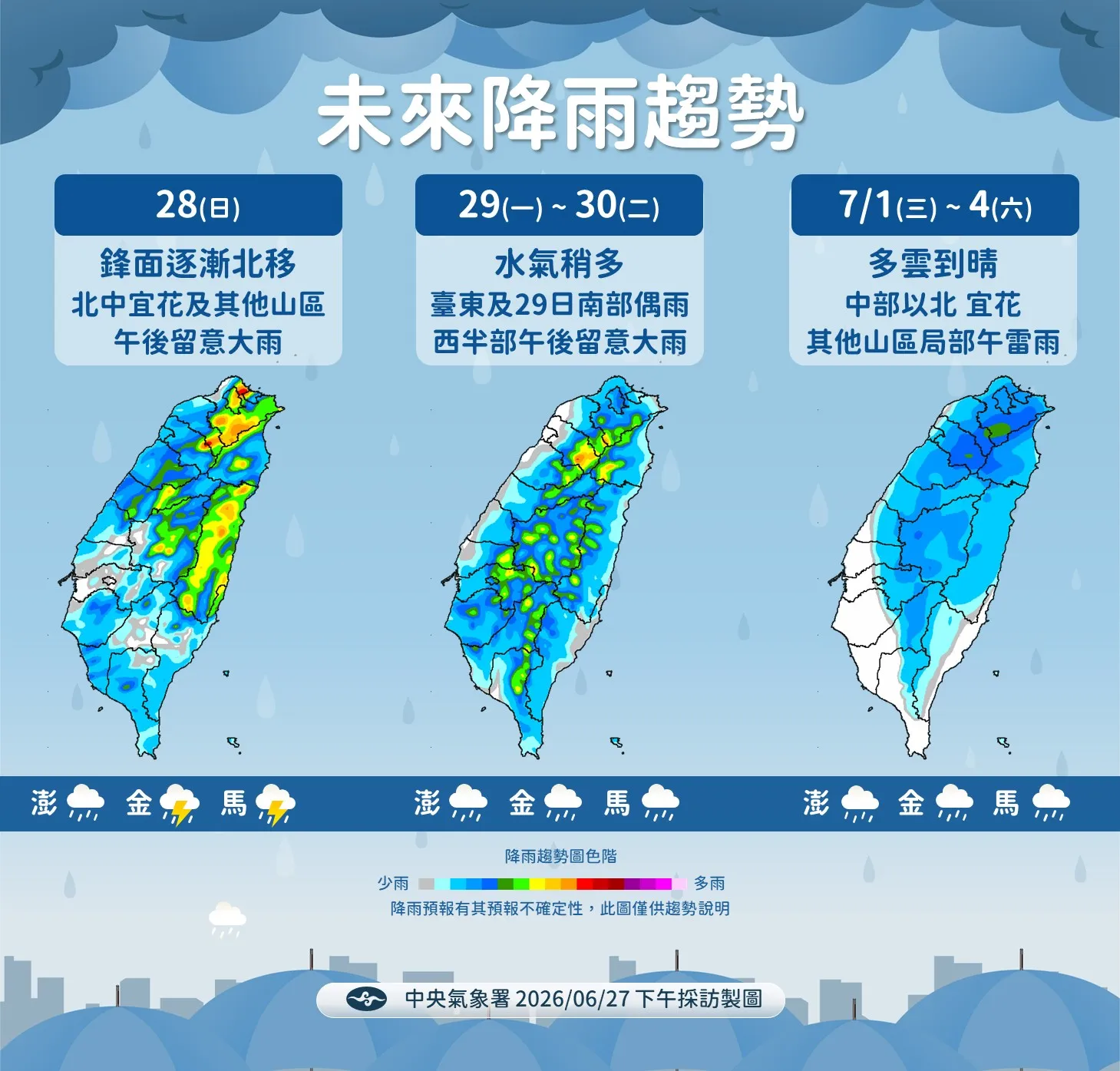 未來降雨趨勢。（圖／氣象署提供）