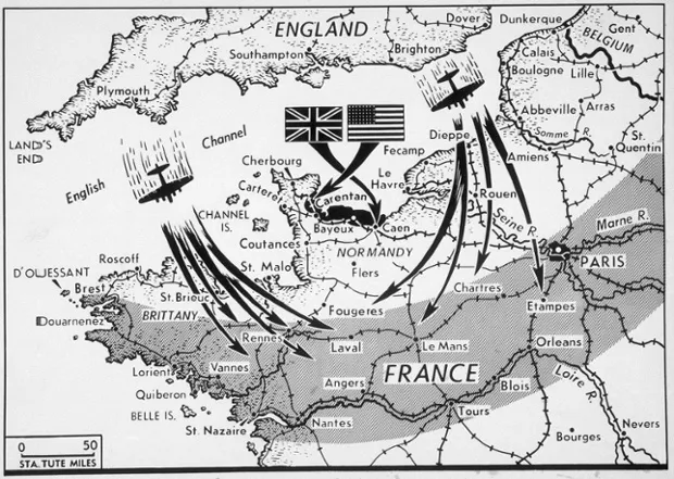 傘兵空降在1944年諾曼第登陸戰中，發揮了決定性的角色。（美國空軍官網）