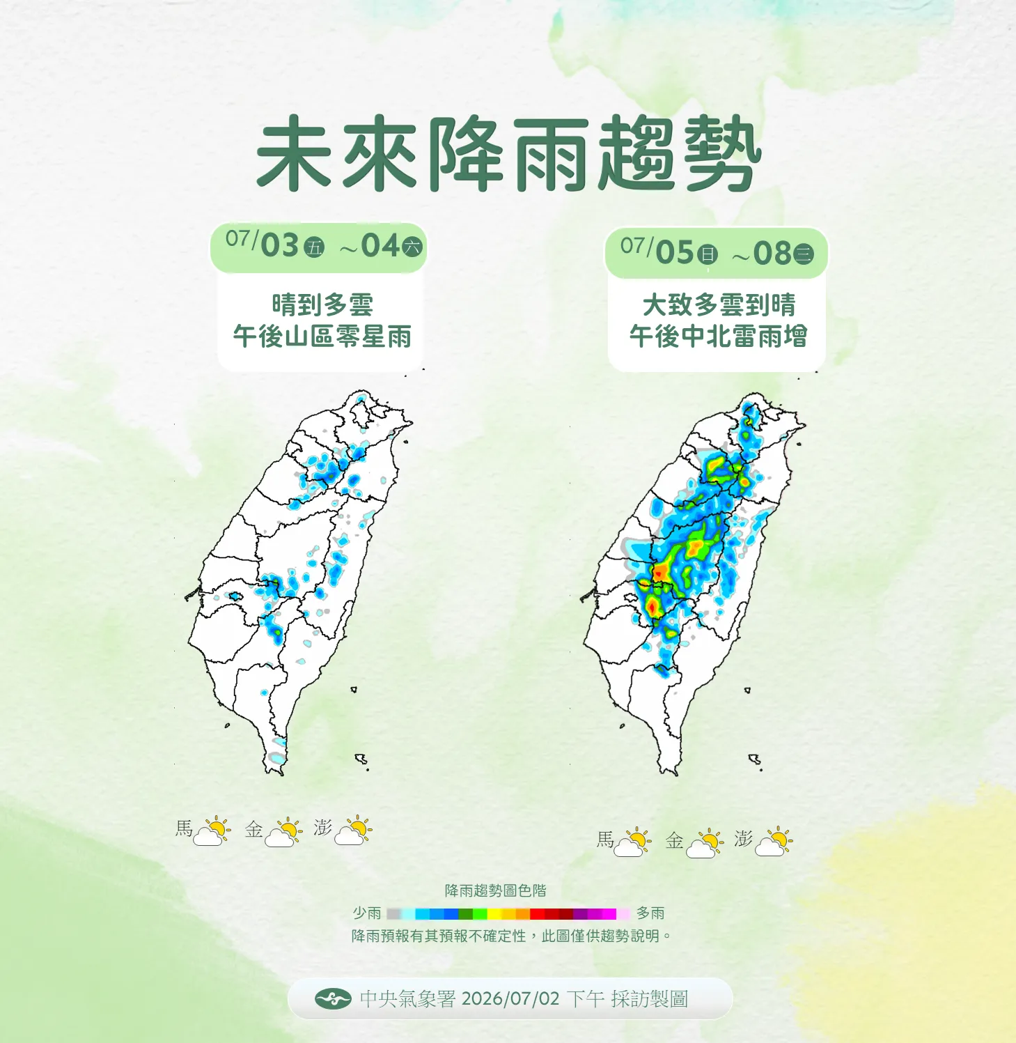 未來降雨趨勢。（圖／氣象署提供）