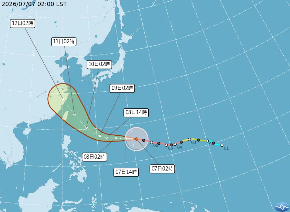 巴威颱風路徑。（圖／取自氣象署）