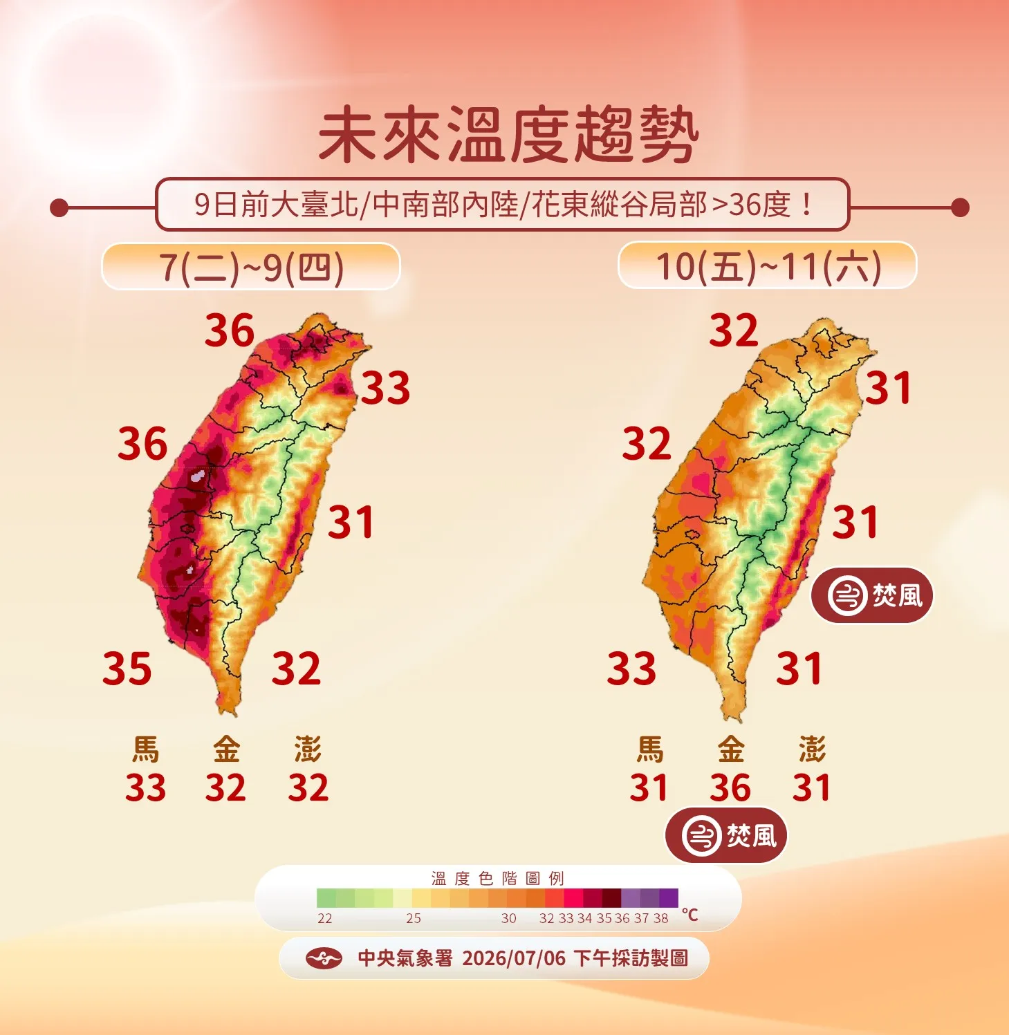 未來溫度趨勢。（圖／氣象署提供）
