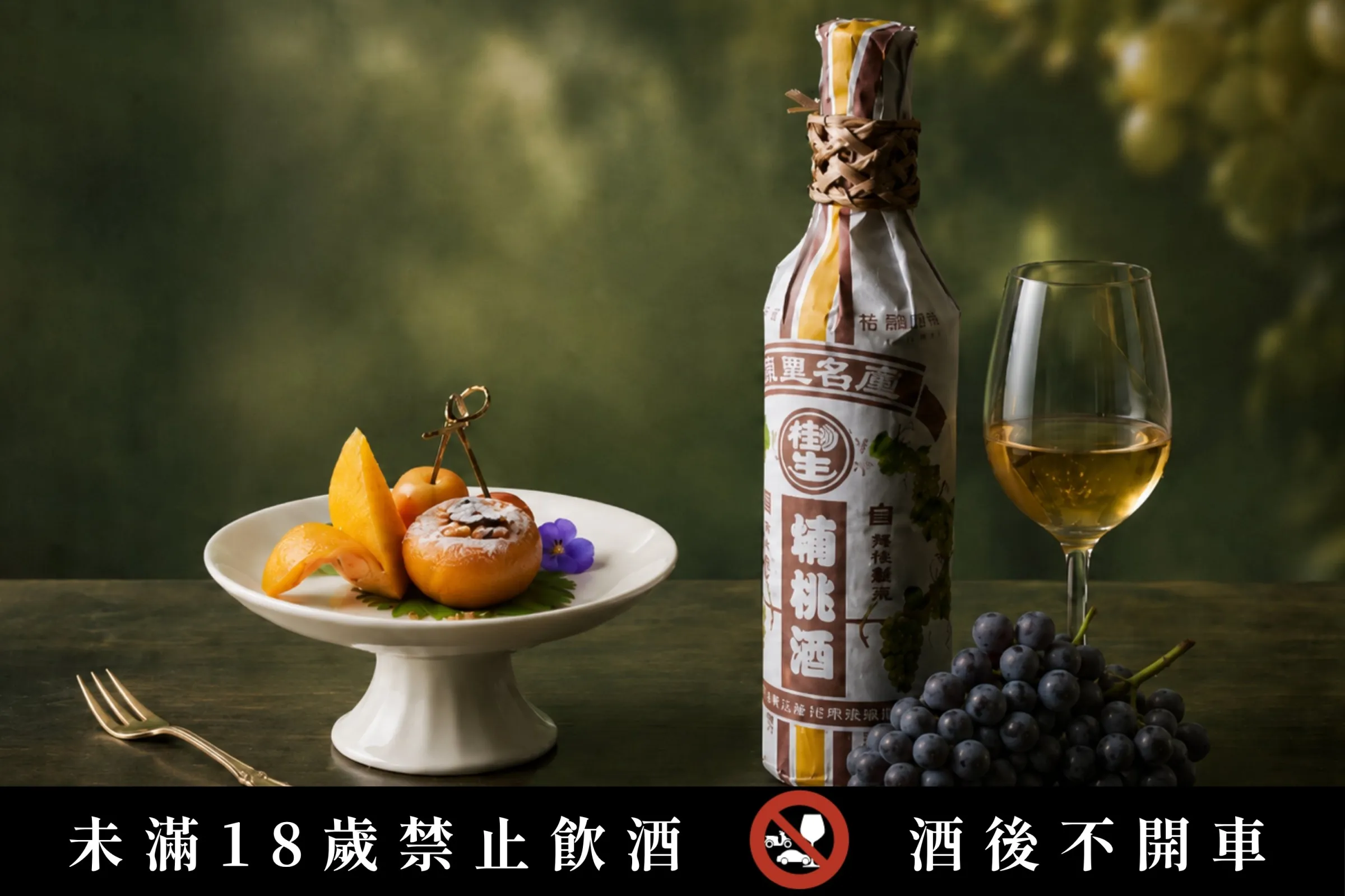 國際獲獎常勝軍「金牌埔桃酒」與「酒釀柿霜米糕」，飽滿的蜜餞果韻與桂圓的深邃甘甜產生絕妙共鳴。