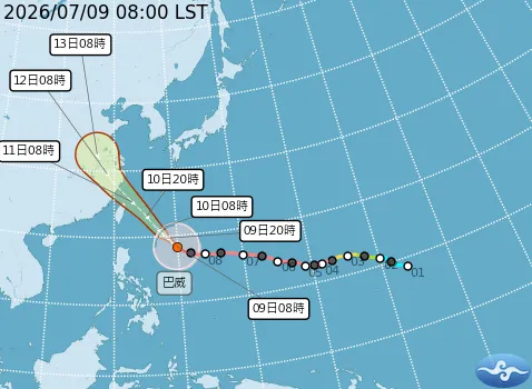 巴威颱風路徑。（圖／取自氣象署）