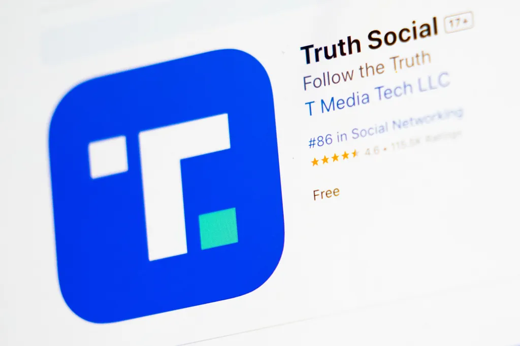 由川普創立的社群平台Truth Social。（美聯社）