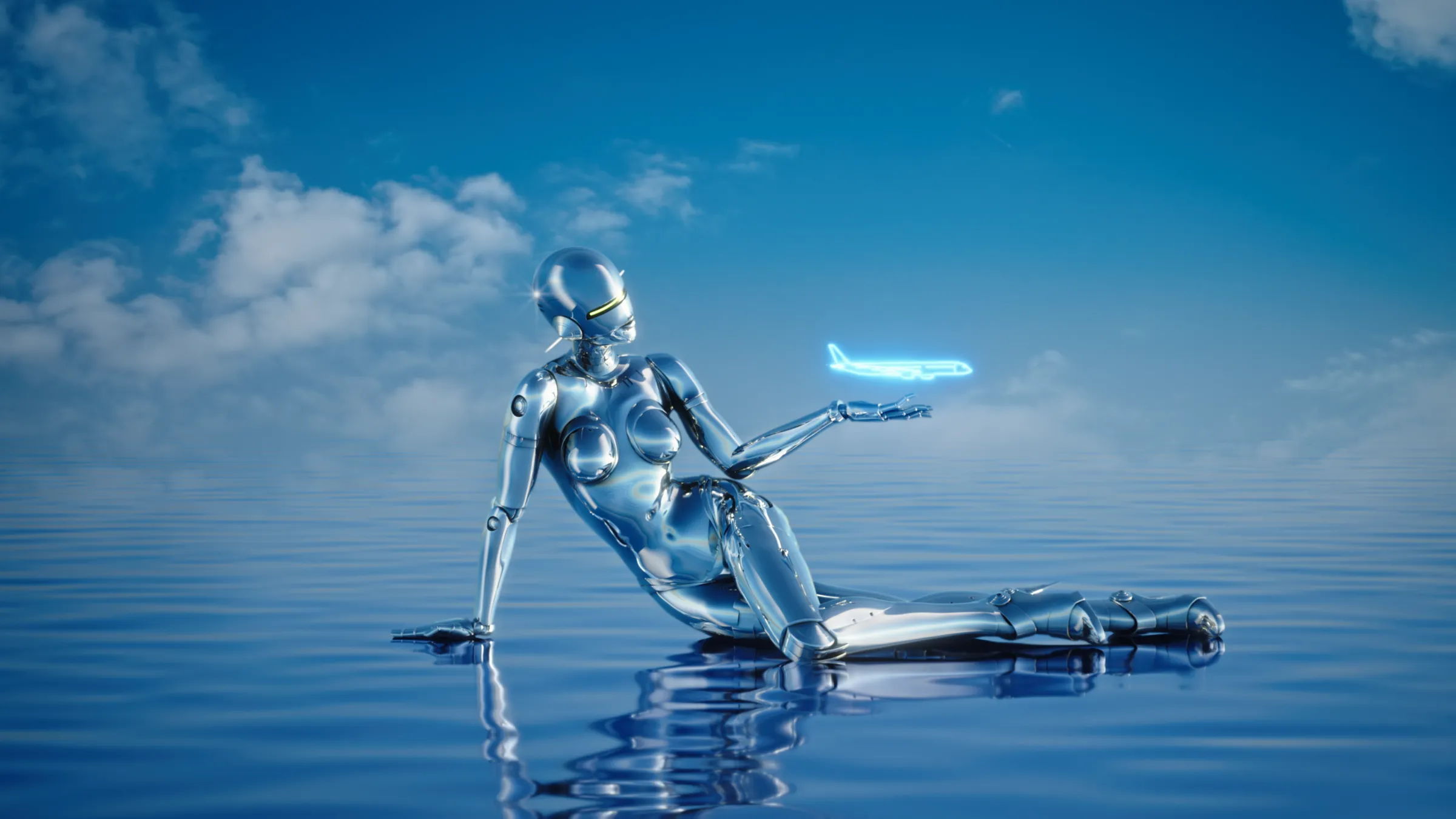 Sexy Robot金屬關節折射出的光芒與現代感十足的客艙空間相互輝映，引領旅客展開一場獨一無二的飛行旅程。(圖片提供：星宇航空)