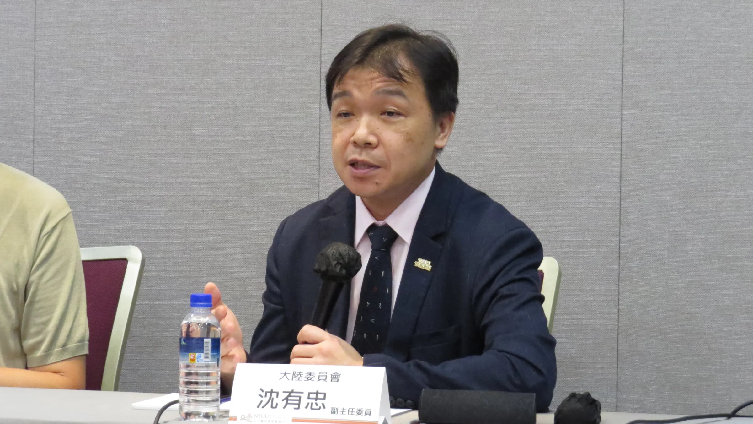 陸委會副主委沈有忠表示，中共對台企圖達到「未統先治」，「不統而統」的政治目的。（楊騰凱攝）